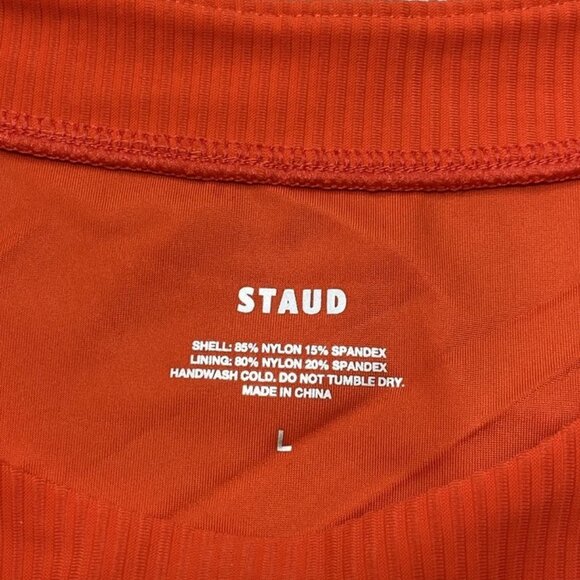 NEW STAUD Dunes Tankini Bikini Top Size L – Cayenne Orange Crop Swim Shirt - Picture 2 of 7
